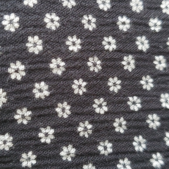 Free People Retro Kitty Crochet Trim Black White Floral Boho Dress Size Small - Picture 13 of 17